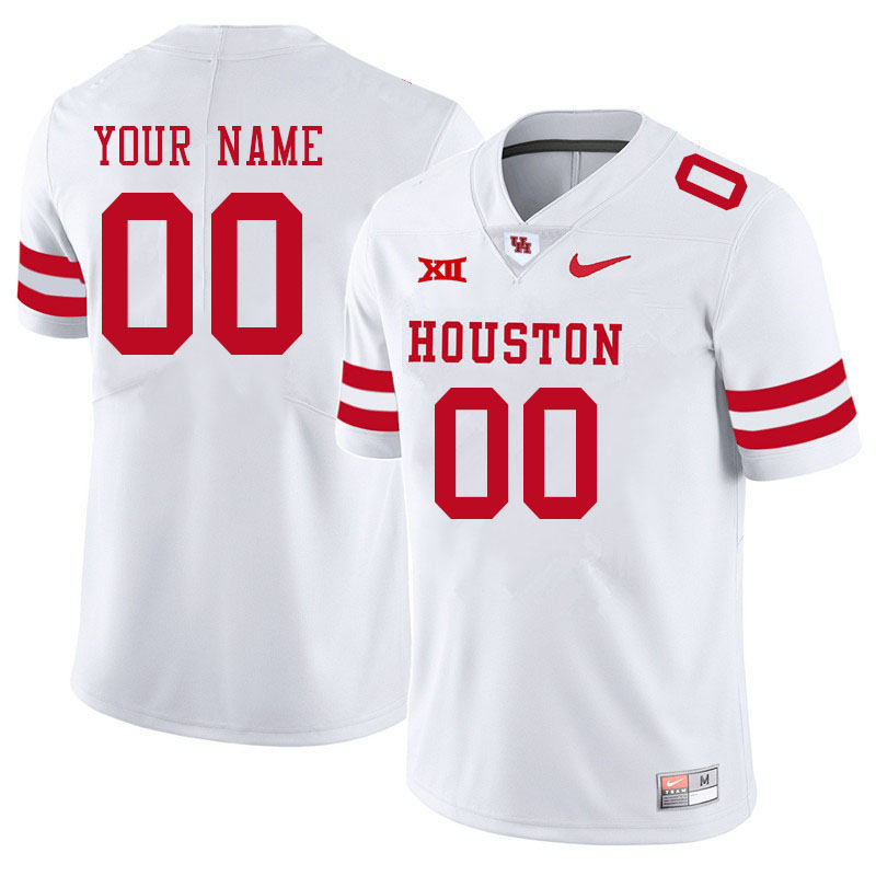Custom Houston Cougars Name And Number College Football Jerseys Stitched-White